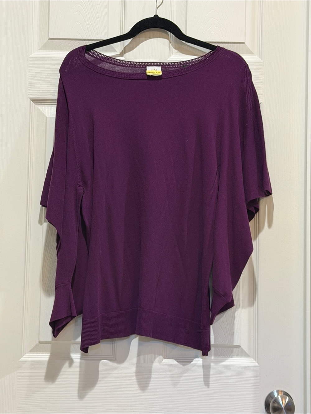 CAbi Off-the-Shoulder Sweater in Deep Purple